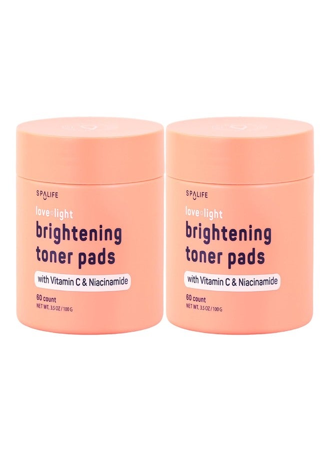 SpaLife Love & Light Radiating Toner Pads – for Uneven Skin Tone, Dark Spots & Discoloration, Clogged Pores, Dullness with Vitamin C, Niacinamide – Toner Pad for Face, Pre-Soaked Pads - Image 1